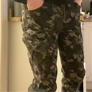 camo cargo track pants